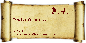 Modla Alberta névjegykártya